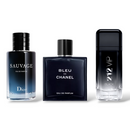 Combo di 3 profumi – 212 Black, Bleu de Chanel, Sauvage 100 ml